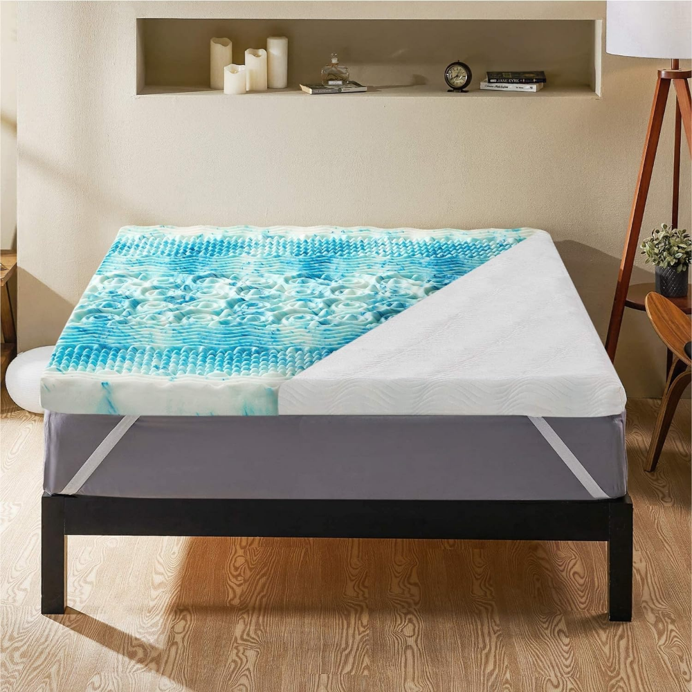 Zentrivo Premium Cooling Egg Crate Foam Mattress Topper