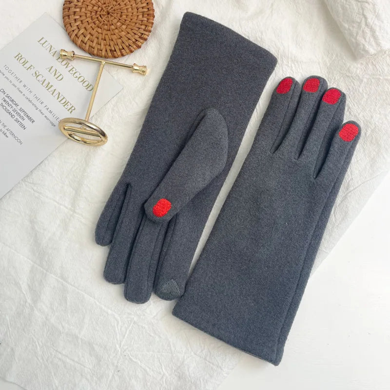 Zentrivo Touch Screen Winter Gloves with Nail Polish Design
