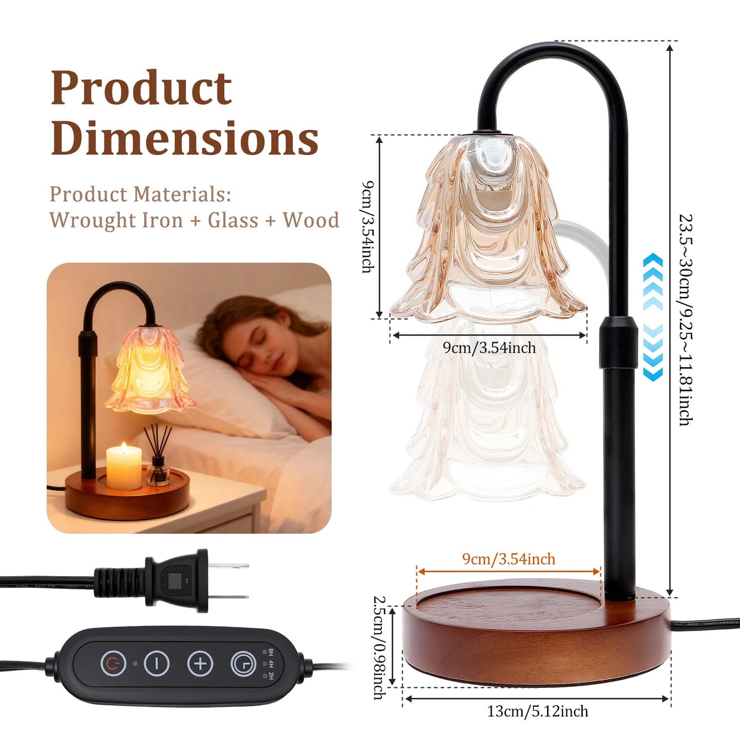 Zentrivo Flower Dimmable Candle Warmer Lamp