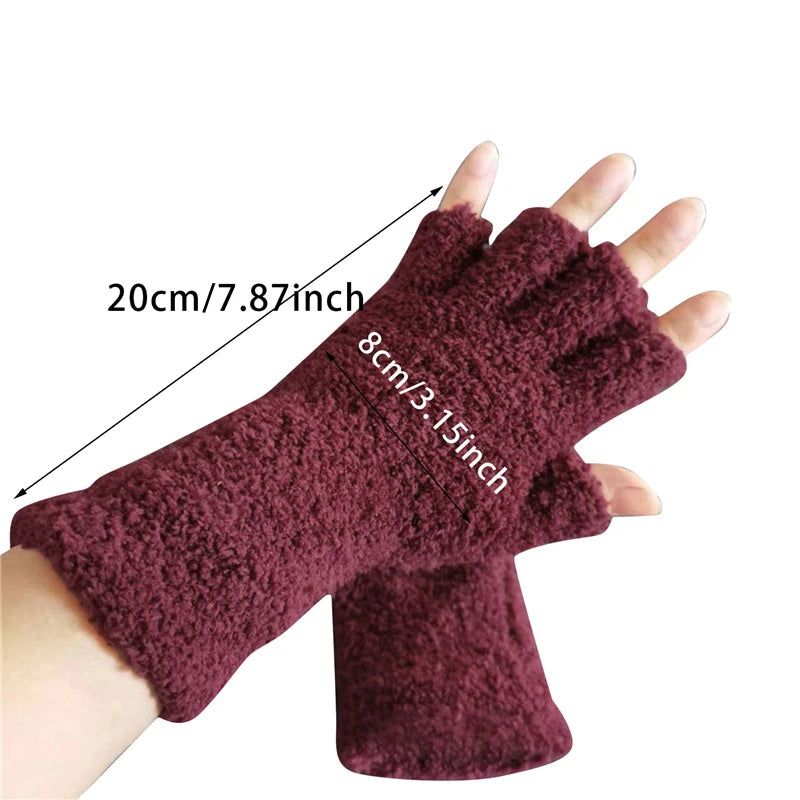 Zentrivo Winter Comfort Knit Half Finger Gloves