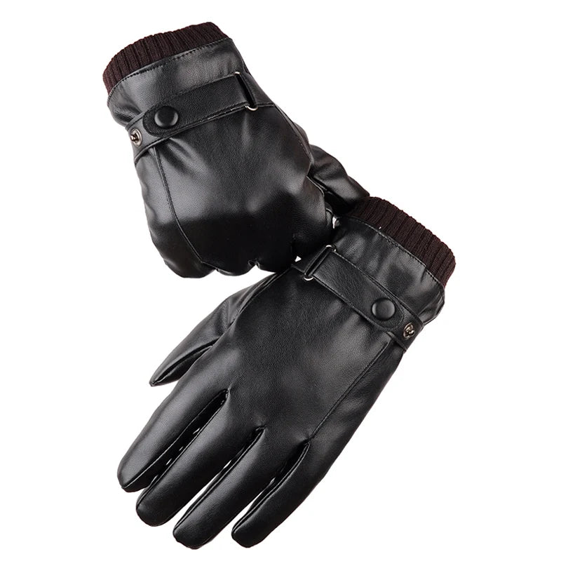Zentrivo Touch Screen Men's Leather Gloves for Winter