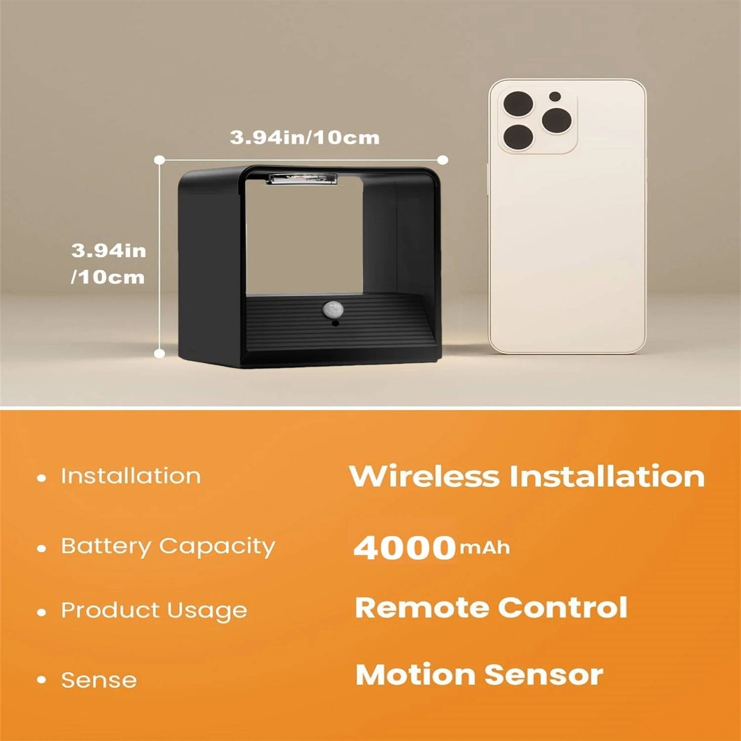 Zentrivo Indoor Wall Light with Motion Sensor & Remote