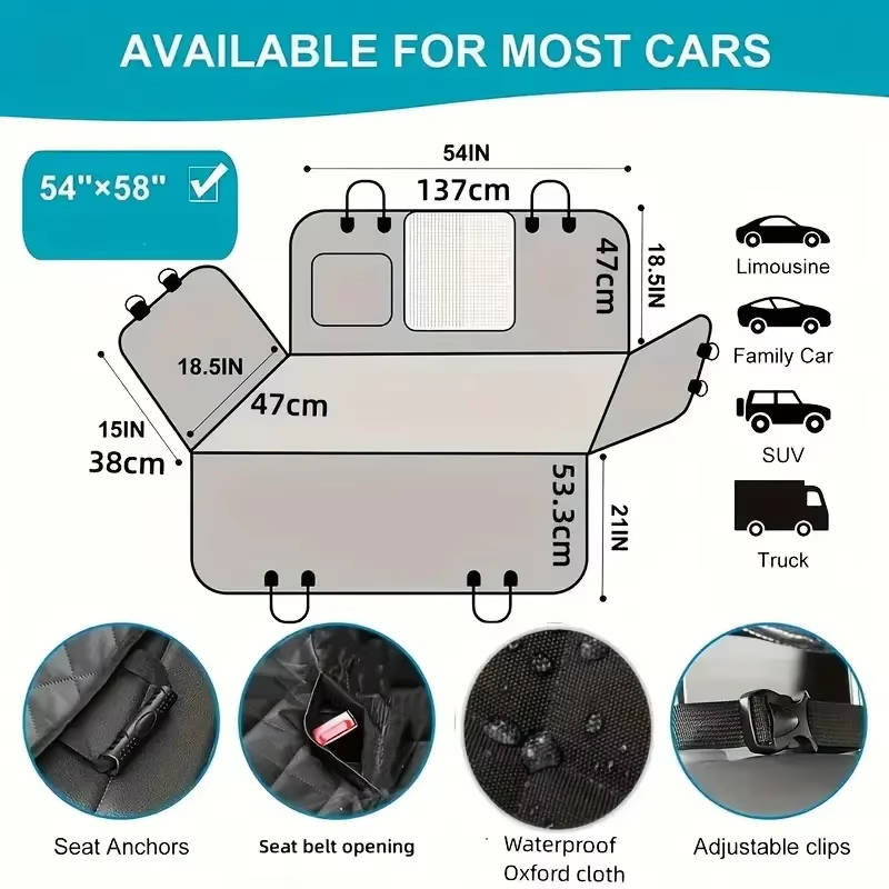 Zentrivo Dog Car Seat Protector Waterproof Scratch