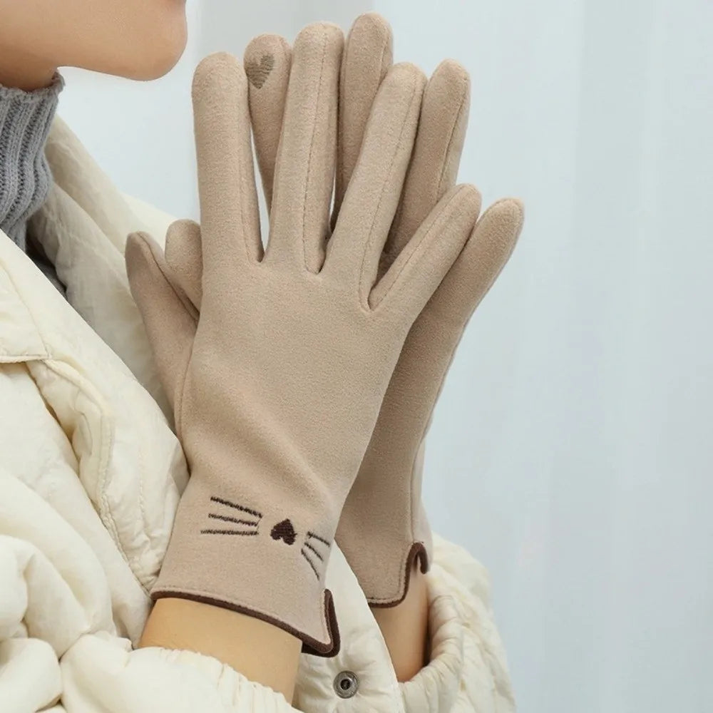 Zentrivo Cat Touchscreen Winter Gloves for Women