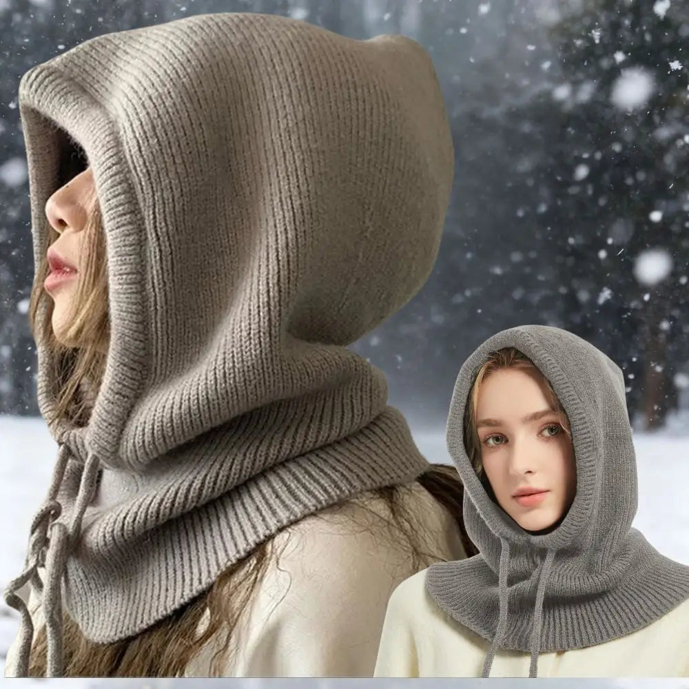 Zentrivo Knitted Hooded Balaclava Hat Neck Warmer