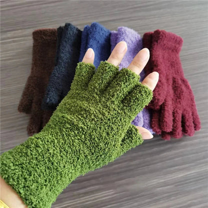 Zentrivo Winter Comfort Knit Half Finger Gloves