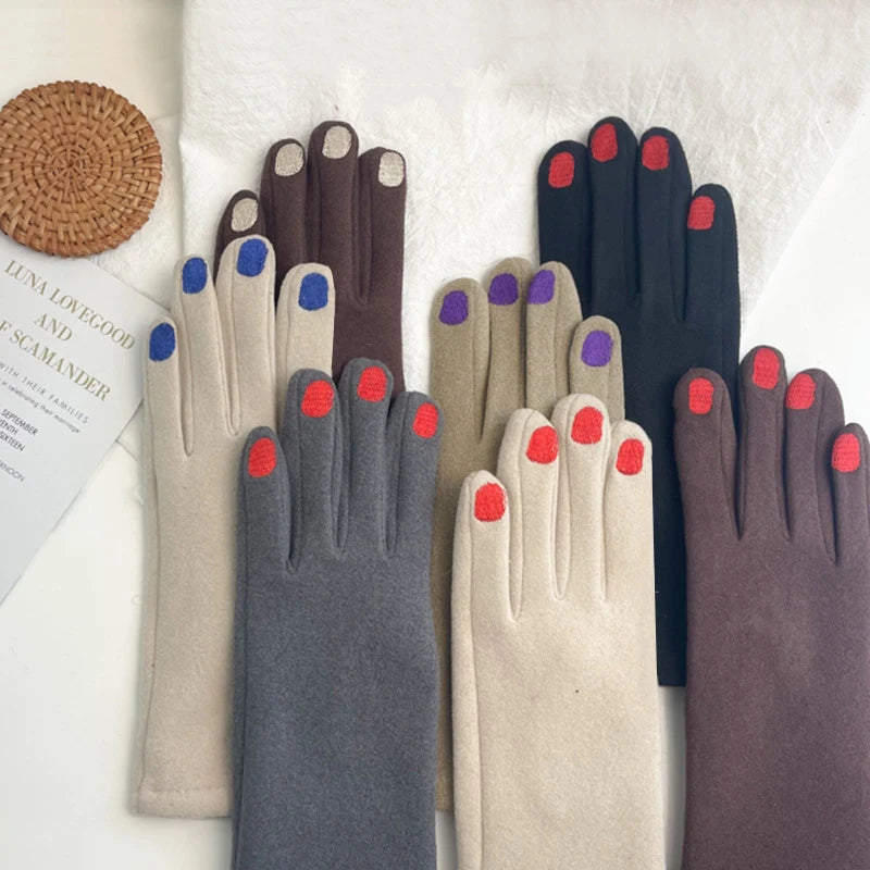 Zentrivo Touch Screen Winter Gloves with Nail Polish Design