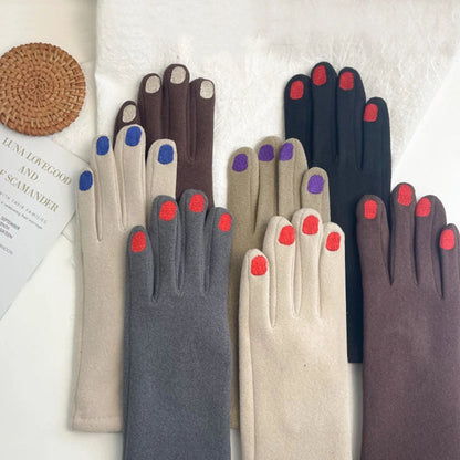 Zentrivo Touch Screen Winter Gloves with Nail Polish Design