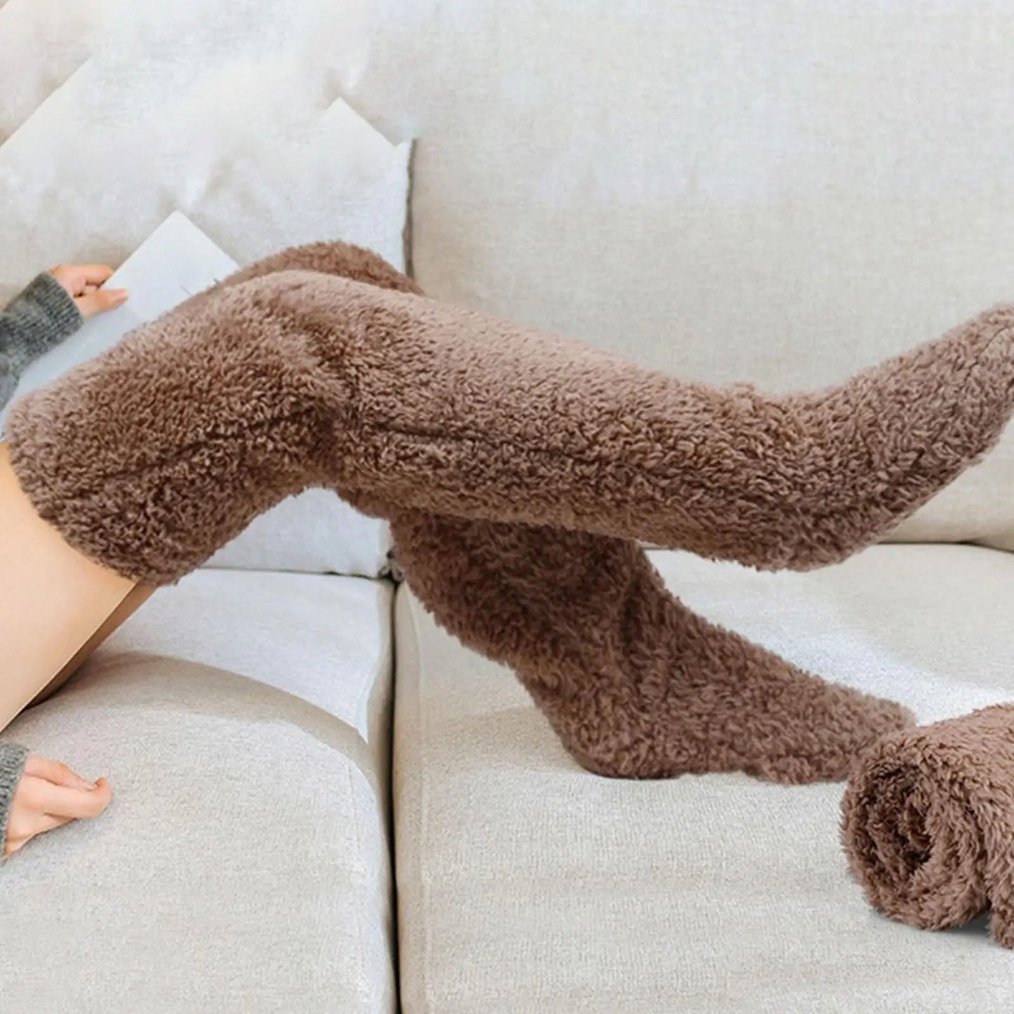 Zentrivo Fuzzy Thigh High Warm Socks