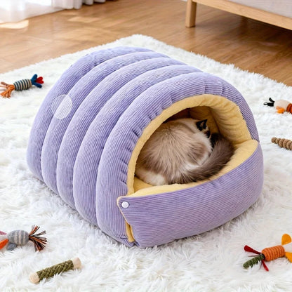 Zentrivo Warm Arctic Fleece Enclosed Cat Cave Bed