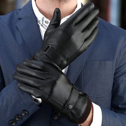 Zentrivo Touch Screen Men's Leather Gloves for Winter