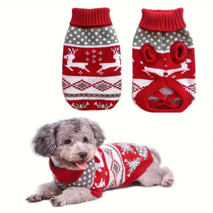 Zentrivo Knitted Dog Christmas Sweater for Small Pets