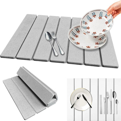 Zentrivo Foldable Diatomite Stone Dish Drying Mat