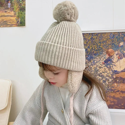 Zentrivo Kids Knit Beanie Winter Hat with Earflaps