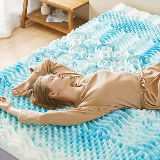 Zentrivo Premium Cooling Egg Crate Foam Mattress Topper