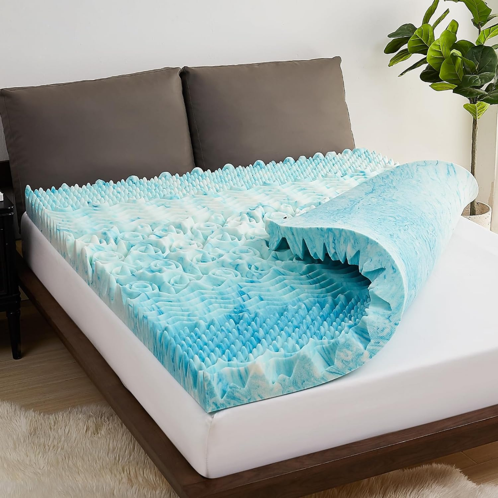 Zentrivo Premium Cooling Egg Crate Foam Mattress Topper