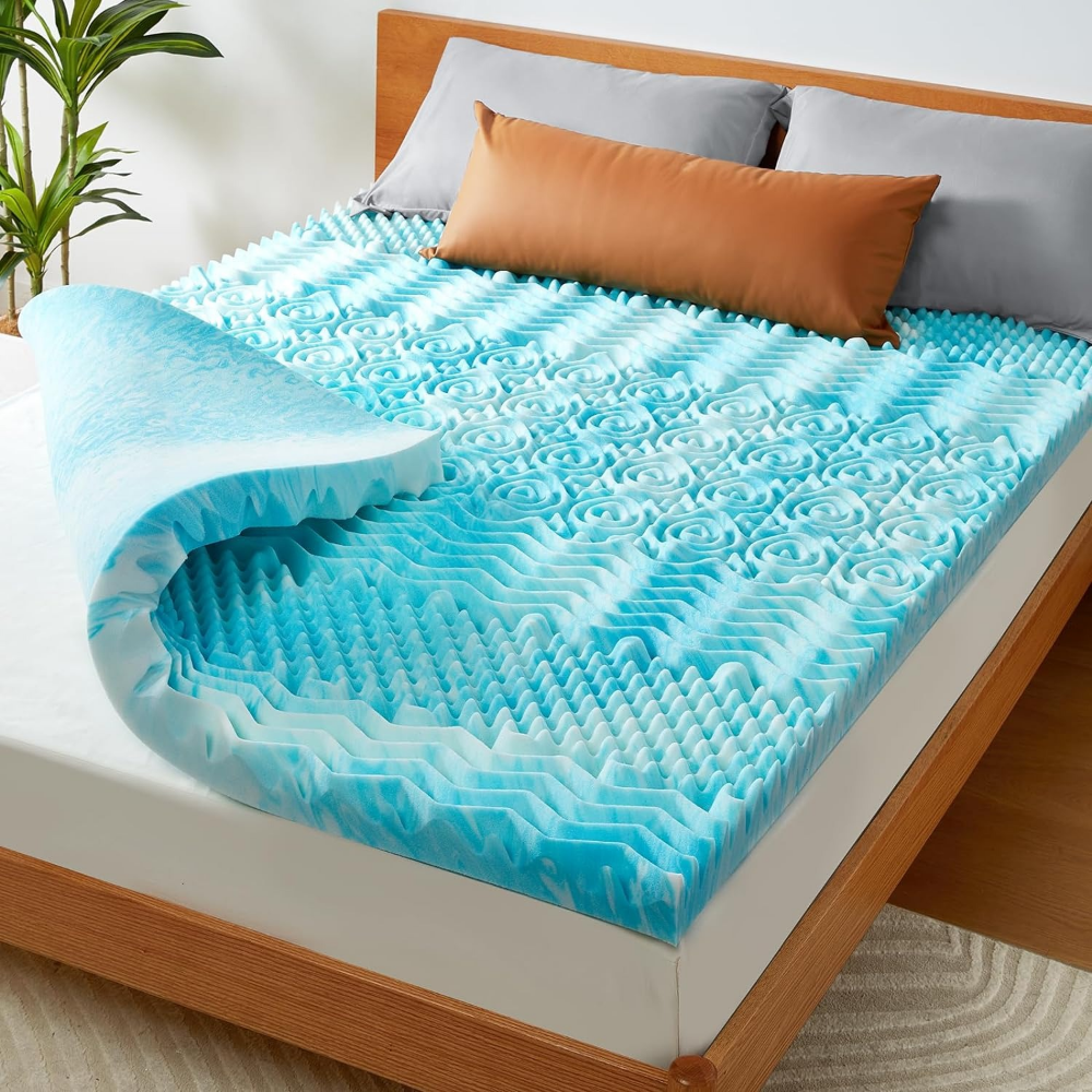 Zentrivo Premium Cooling Egg Crate Foam Mattress Topper