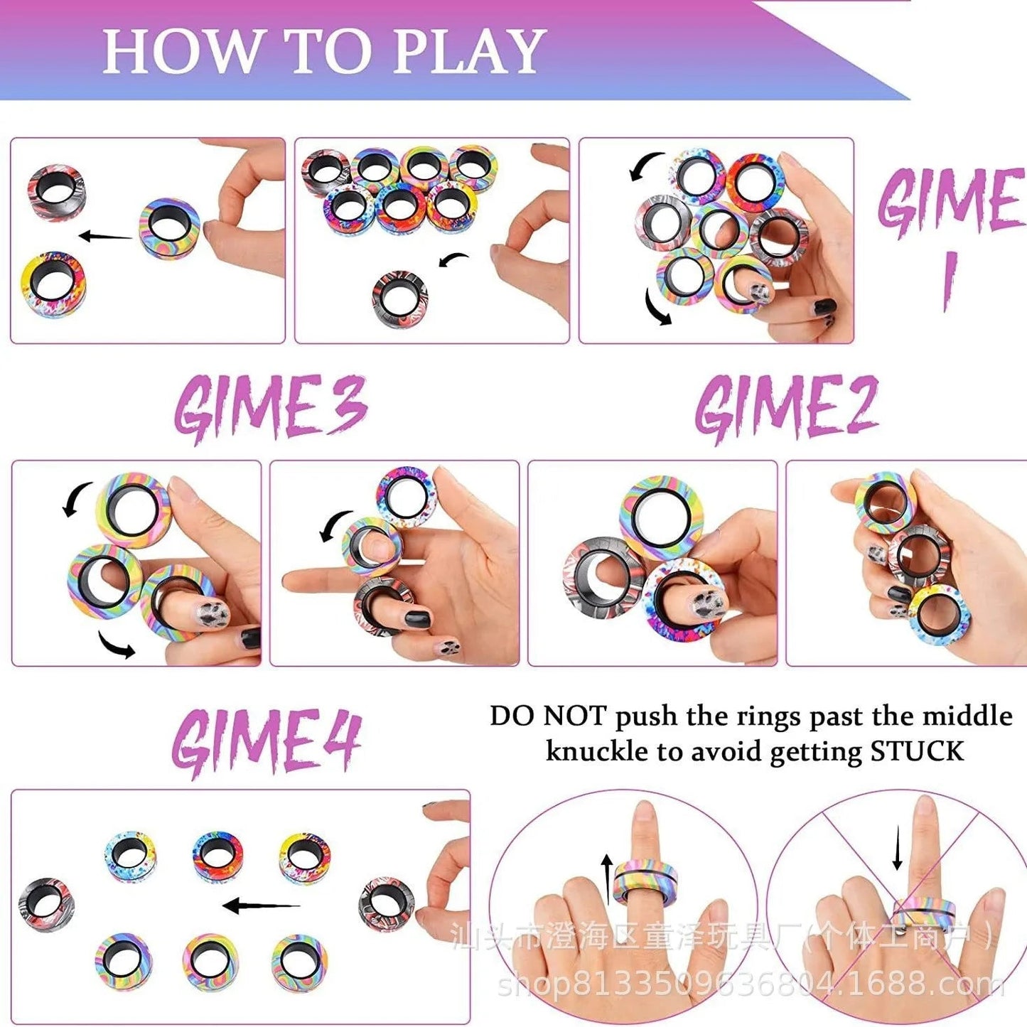Zentrivo Magnetic Fidget Ring Spinner Set