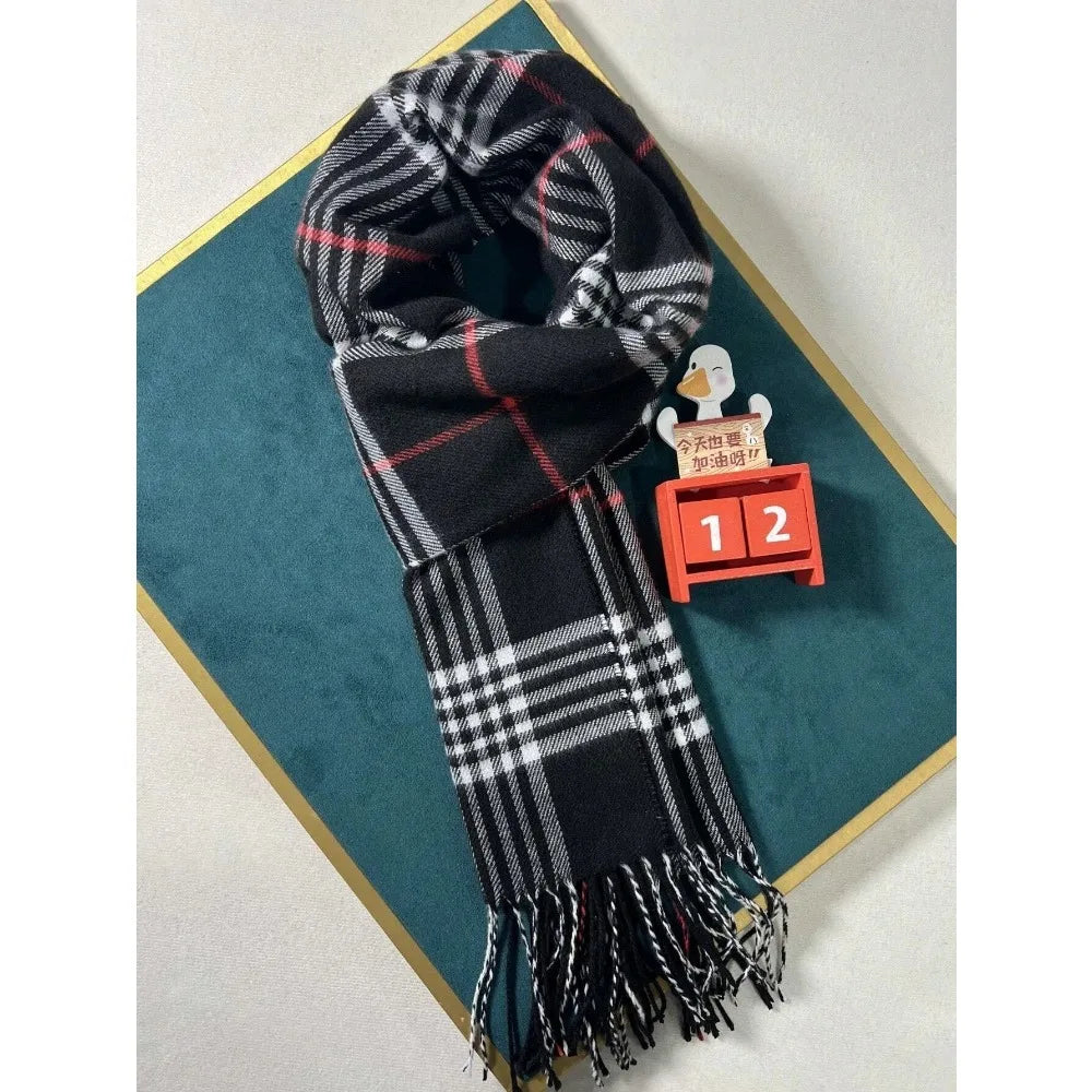 Zentrivo Plaid Cashmere Feel Winter Scarf and Neck Warmer