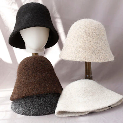 Zentrivo Women's Winter Wool Bucket Hat