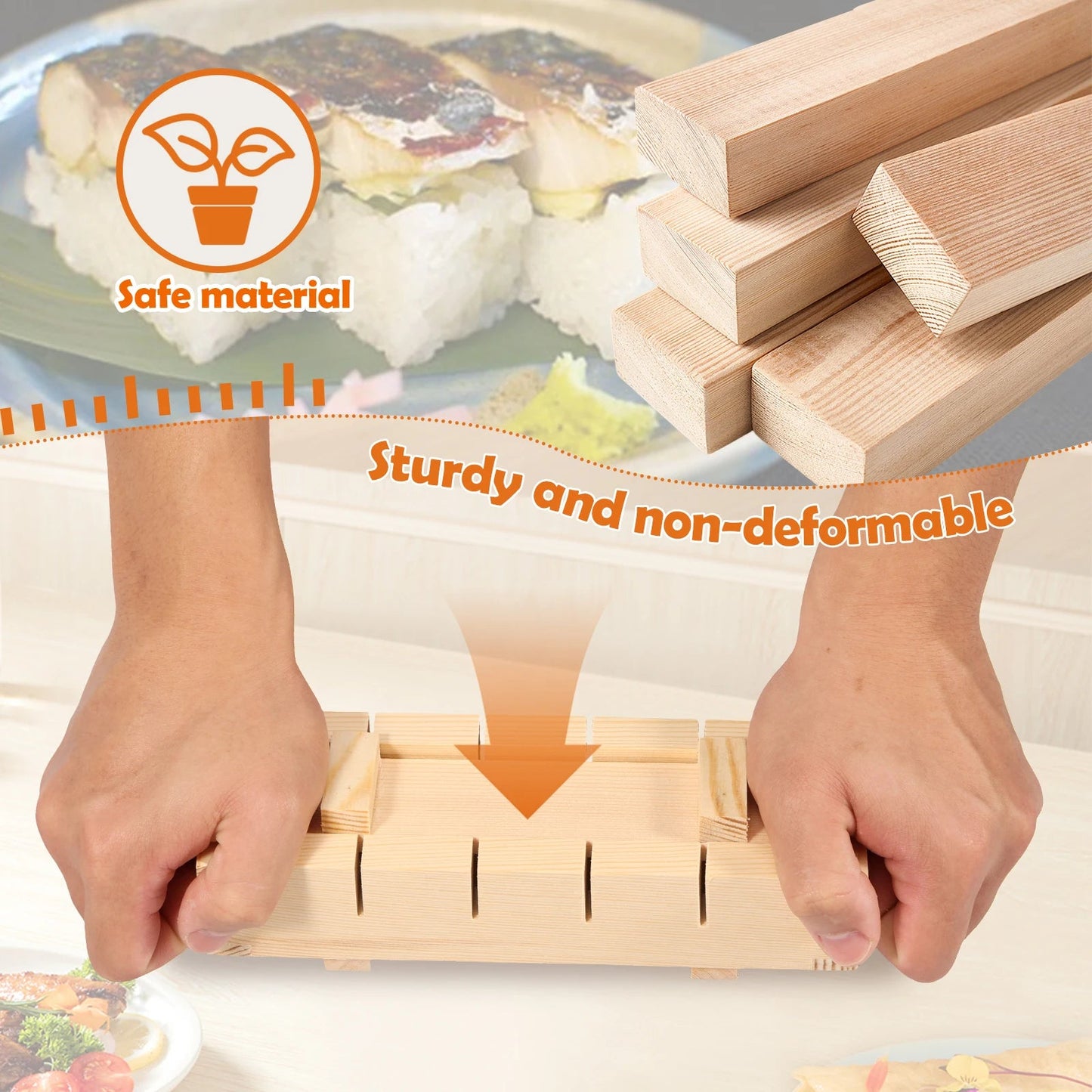 Zentrivo Handcrafted Wooden Sushi Maker Press Mold