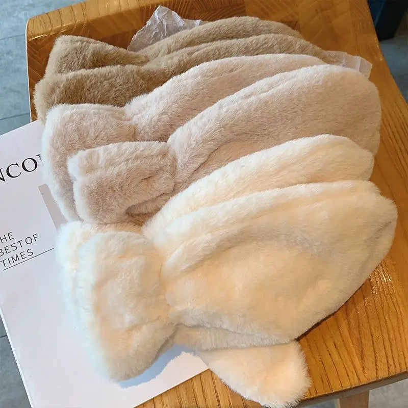 Zentrivo Fluffy Plush Mittens Winter Warm Gloves