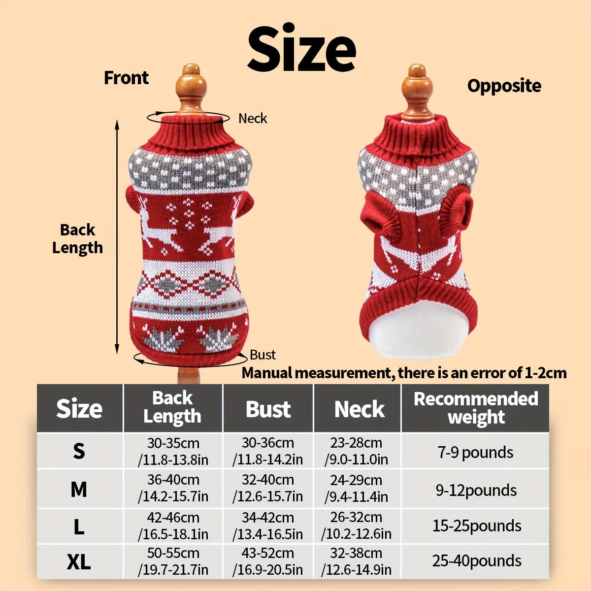 Zentrivo Knitted Dog Christmas Sweater for Small Pets