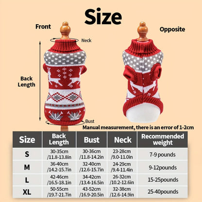 Zentrivo Knitted Dog Christmas Sweater for Small Pets