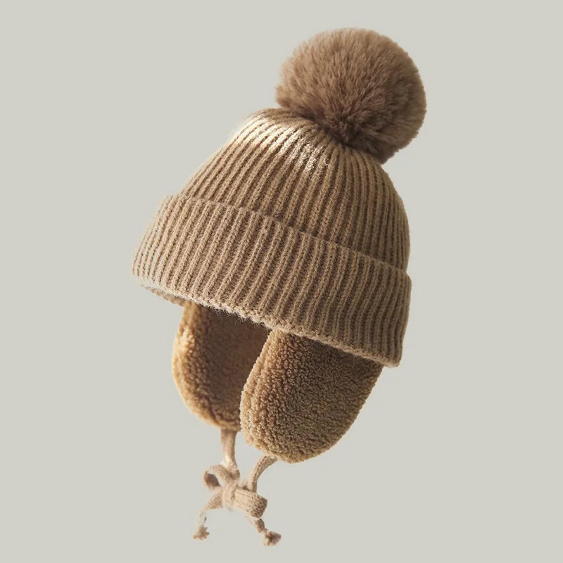 Zentrivo Kids Knit Beanie Winter Hat with Earflaps