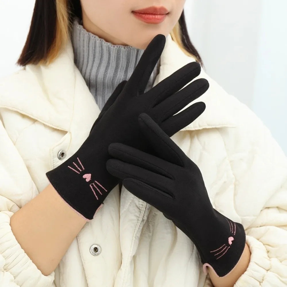Zentrivo Cat Touchscreen Winter Gloves for Women