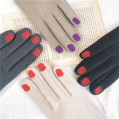 Zentrivo Touch Screen Winter Gloves with Nail Polish Design