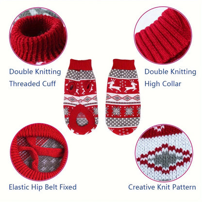 Zentrivo Knitted Dog Christmas Sweater for Small Pets