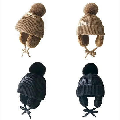 Zentrivo Kids Knit Beanie Winter Hat with Earflaps