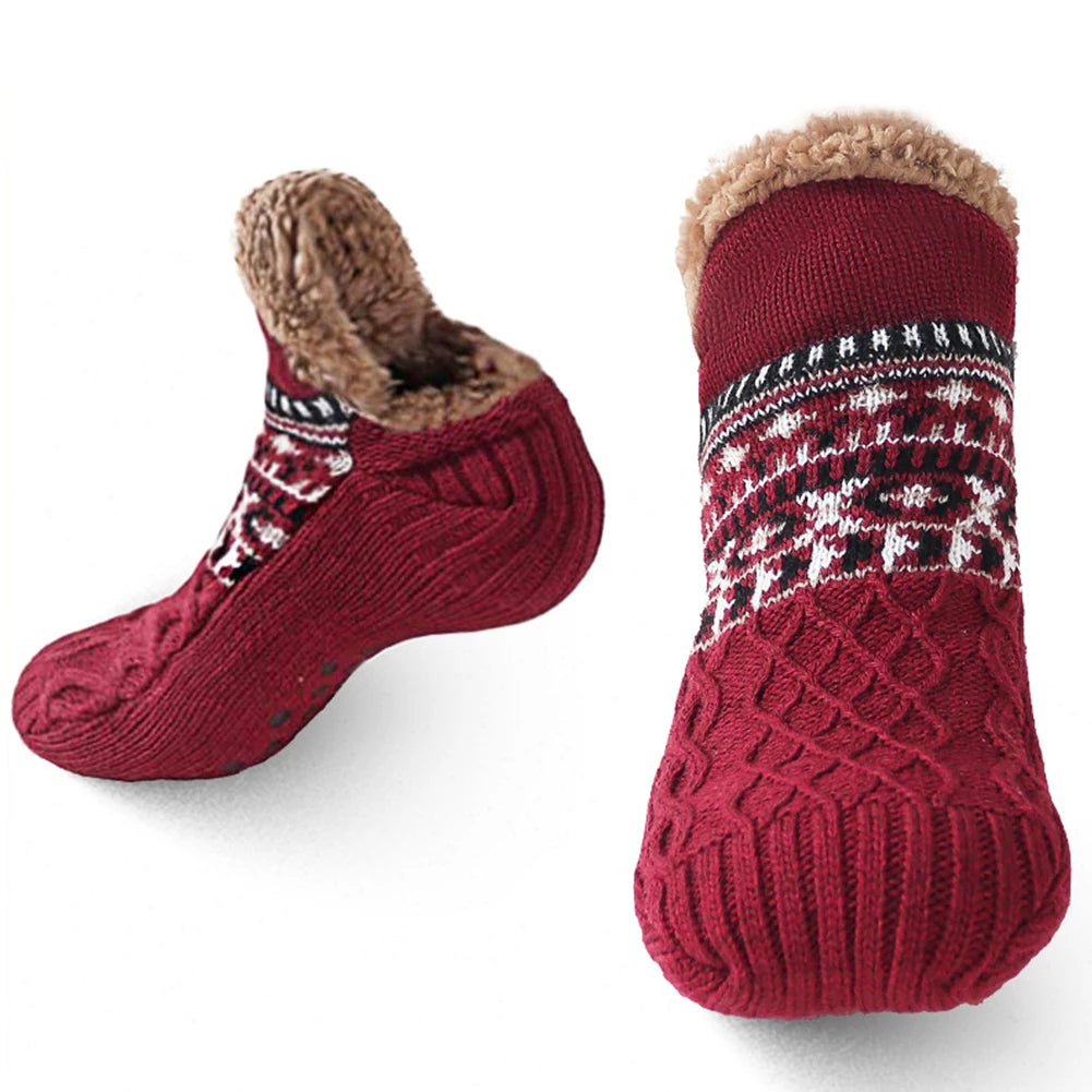 Zentrivo Knitted Slipper Socks with Fleece Lining