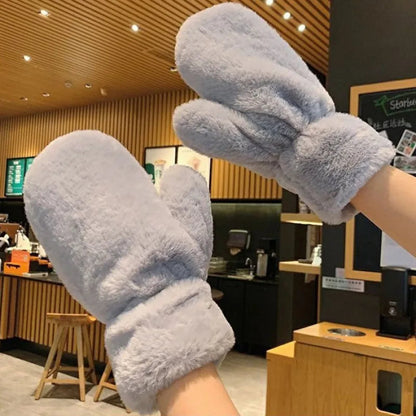 Zentrivo Fluffy Plush Mittens Winter Warm Gloves