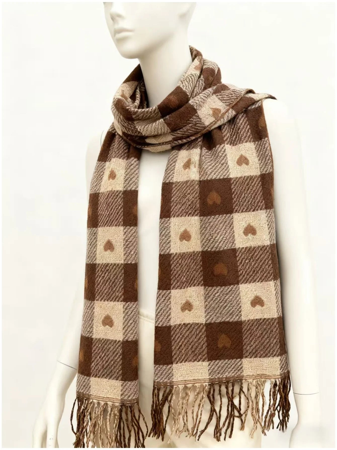 Zentrivo Cozy Checkered Winter Scarf Shawl