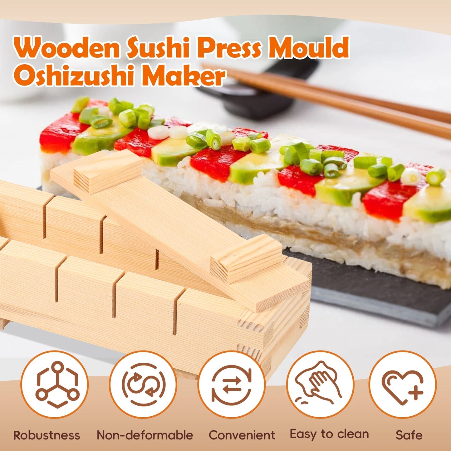 Zentrivo Handcrafted Wooden Sushi Maker Press Mold