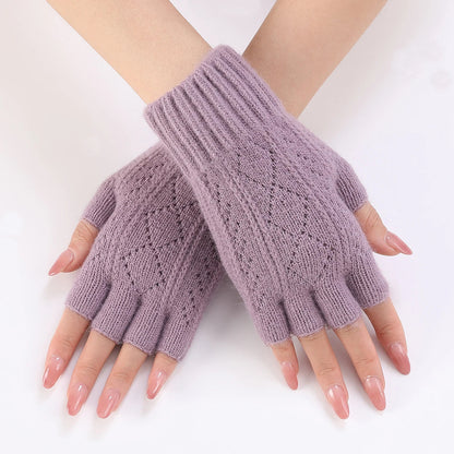 Zentrivo Soft Knit Fingerless Gloves for Winter