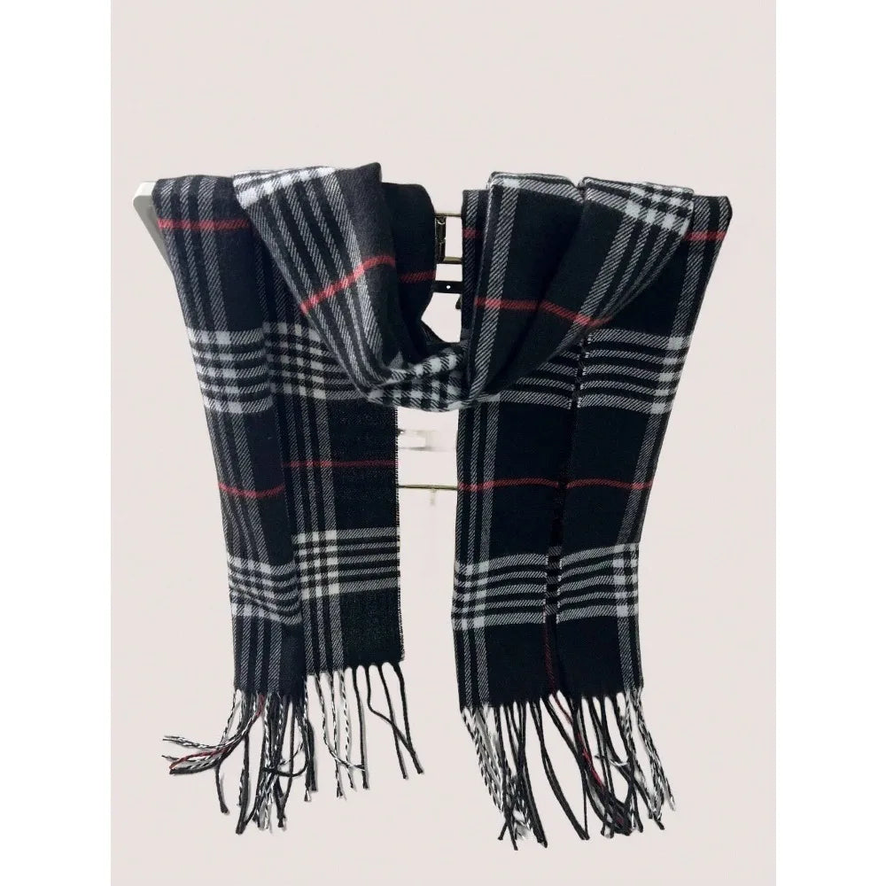 Zentrivo Plaid Cashmere Feel Winter Scarf and Neck Warmer