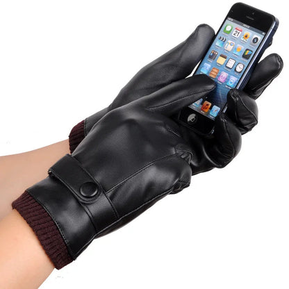 Zentrivo Touch Screen Men's Leather Gloves for Winter