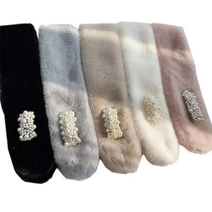 Zentrivo Luxury Faux Fur Pearl Winter Scarf