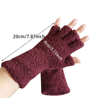 Zentrivo Winter Comfort Knit Half Finger Gloves