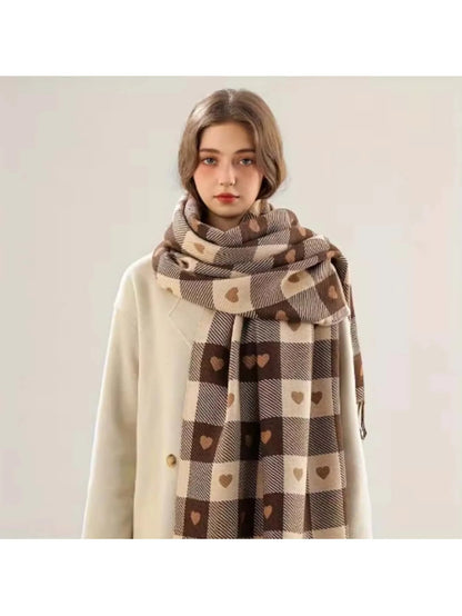Zentrivo Cozy Checkered Winter Scarf Shawl
