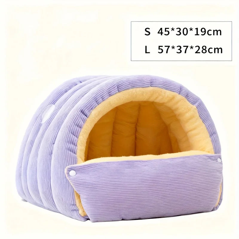 Zentrivo Warm Arctic Fleece Enclosed Cat Cave Bed