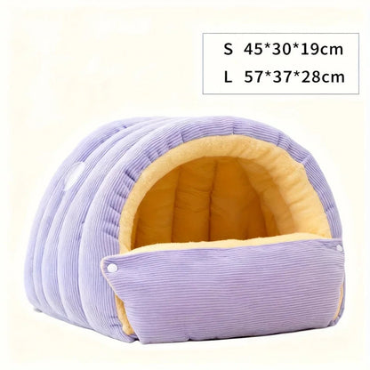 Zentrivo Warm Arctic Fleece Enclosed Cat Cave Bed