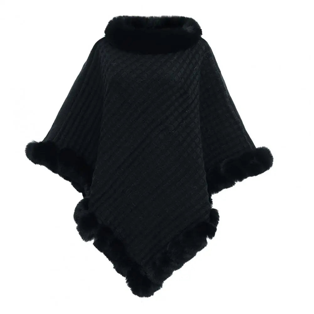 Zentrivo Faux Fur Shawl Cloak for Women