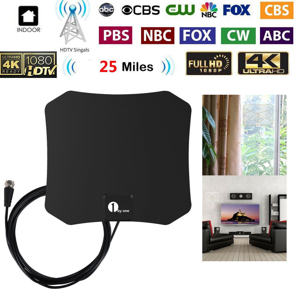 Zentrivo Indoor HDTV Satellite Antenna - Clear
