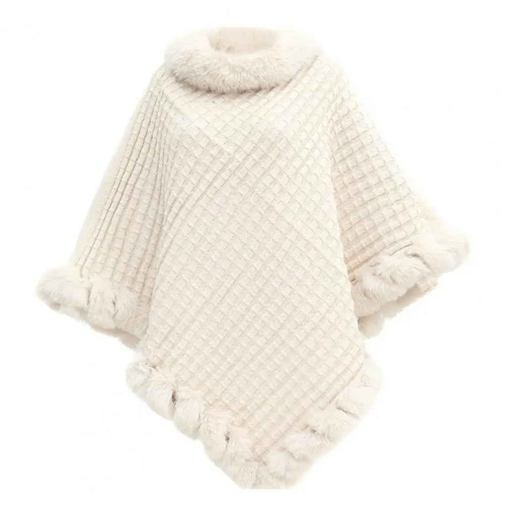 Zentrivo Faux Fur Shawl Cloak for Women
