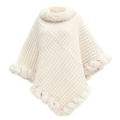 Zentrivo Faux Fur Shawl Cloak for Women