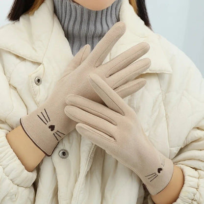 Zentrivo Cat Touchscreen Winter Gloves for Women